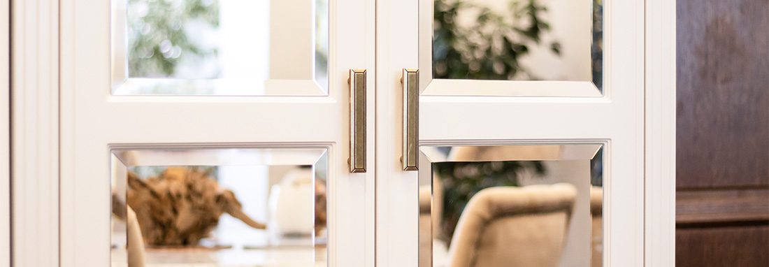 white swing doors